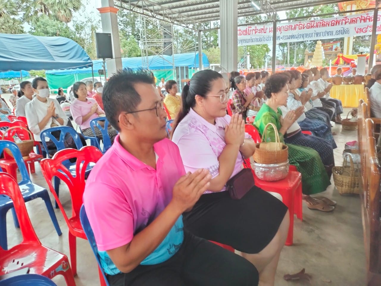 พิธีทำบุญตักบาตรงานสมโภชศาลเจ้าพ่อหลักเมืองกุดชุม